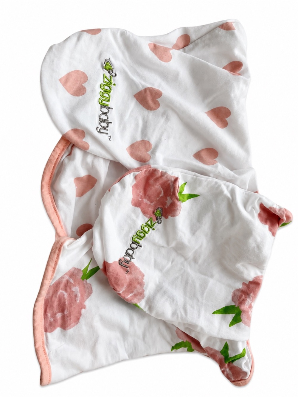 Pink Heart & Floral Baby Swaddles